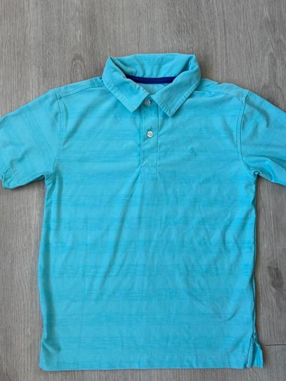 Boys IZOD Polo Shirt Size 6/7 Turquoise Performance Fabric 2-Button Placket